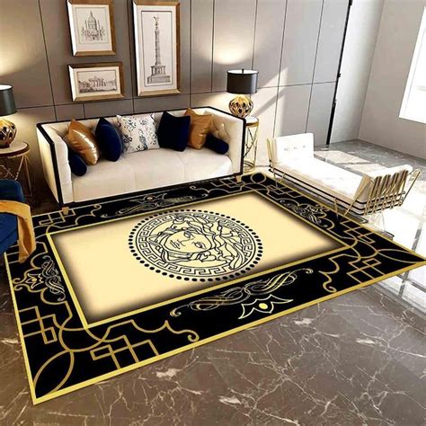 living room versace carpet.